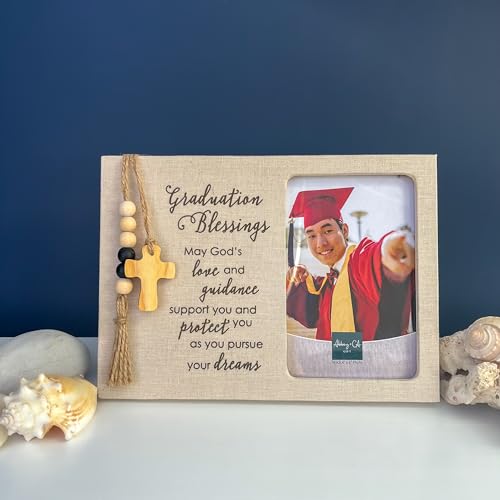 Abbey + CA Gift Graduation Blessings Picture Frame, Graduation Gift for Christian Girls and Boys, For 4 x 6 Inch Photo - color: Graduation