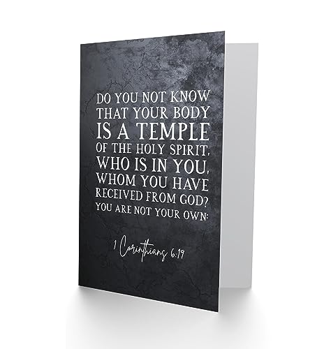 Artery8 1 Corinthians 6:19 Your Body is a Temple of the Holy Spirit Christian Bible Verse Quote Scripture Typography Sealed Greeting Card Plus Envelope Blank inside - color: Body is a Temple