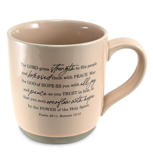 Lighthouse Christian Products Peace For Today - Hope In Tomorrow - Peach 18 Ounce Ceramic Drinking Mug - style: Strength