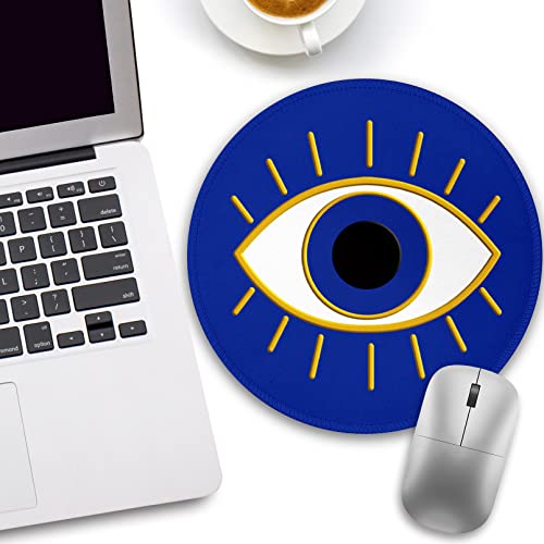 Funny Work Mouse Pad, Small Round Mousepad for Desk, Laptop - color: Evil Eye