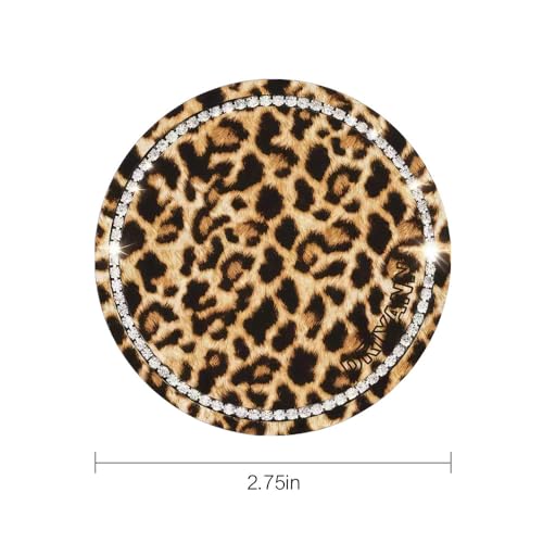 Leopard Car Coasters for Cup Holders, 4 Pack Silicone Cheetah Car Cup Holder Insert Coasters, 2.75" Universal Non-Slip Cup Holder Coaster, Car Interior Accessories for Women (Yellow) - color: Yellow