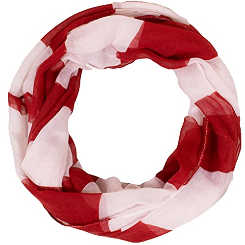 Lightweight Scarfs for Women Infinity Plaid and Striped Many Style - color: Red