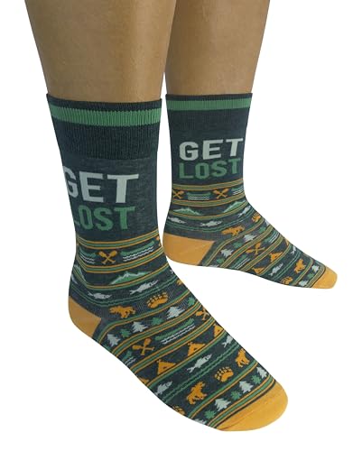 FUNATIC Crazy Socks with Funny Sayings - Novelty Gift for Men, Women, Adult - color: Get Lost