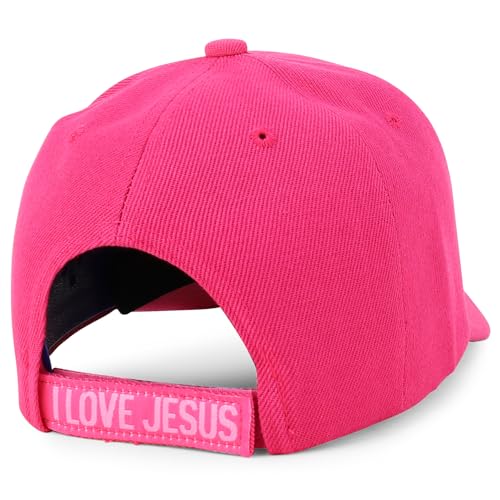 Trendy Apparel Shop Only Jesus Praying Hand Embroidered Christian Ball Cap - color: Hot Pink 3