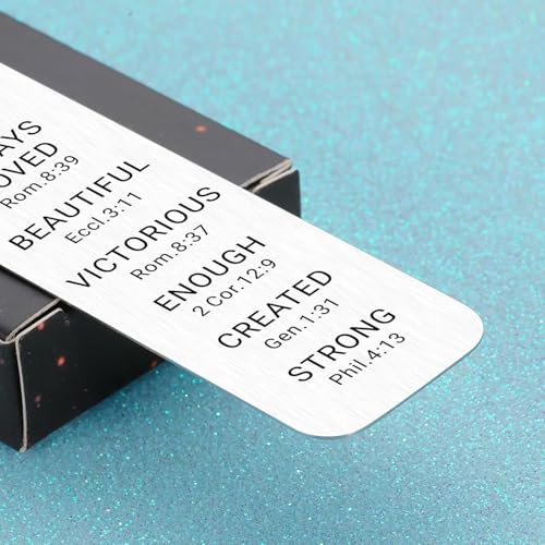 Christian Bible Book Marks for Reading, Religious Book Lovers Gifts for Teen Girls Boys, First Communion, Baptism, Confirmation & Graduation Gift, Metal Bookish Item (LS01-14) - color: Ls01-14