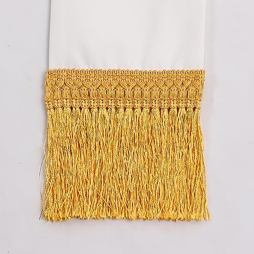 BLESSUME Church Clergy Pastor Cross Embroidered Stole - color: White 6