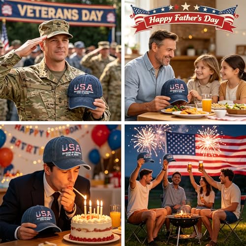 250th Anniversary USA Hat,Adjustable Embroidered Patriotic Baseball Cap,250 Year American Anniversary Merchandise for Unisex - color: Q