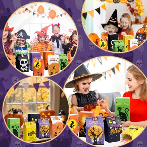 GOMANCHE 24 Pcs Halloween Treat Paper Bags, Trick or Treat Goodie Bags