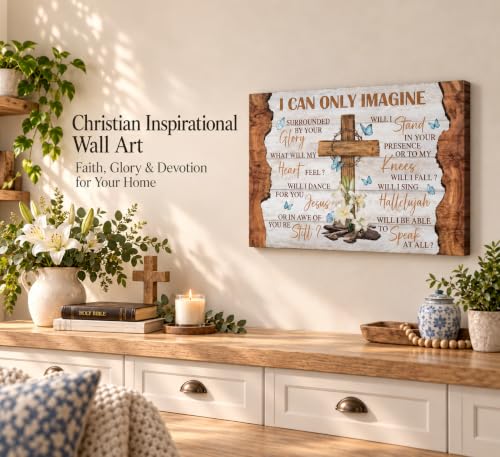 SXHANJXT Inspirational Christian Canvas Wall Art 16x24Inch - color: Cross-Canvas, size: 24"L x 16"W