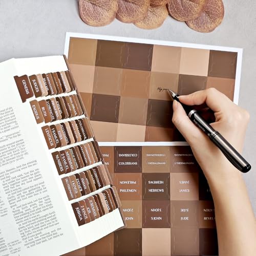 Bible Tabs, Laminated Bible Book Tabs for Women and Men, Earth Brown - color: Earthy Brown