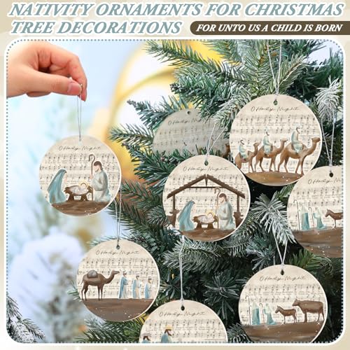 Chunful 24 Pack Christmas Nativity Scene Ornaments Gifts, Music Sheet - style: Music Sheet