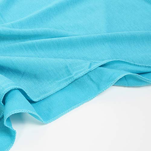 Super Soft Cotton Blend Lightweight Solid Color Multi Loop Infinity Scarves - color: Turquoise