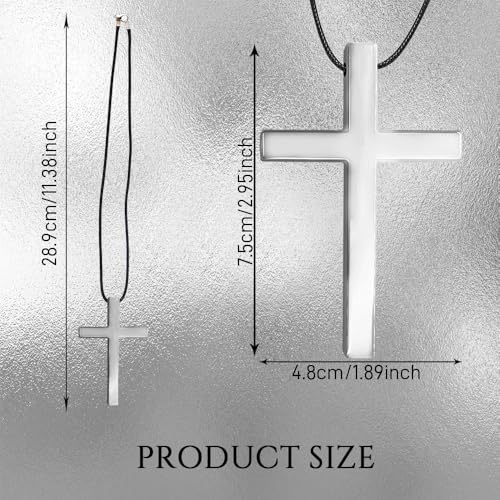Cross for Car Mirror Hanging, Rearview Mirror Cross, Premium Alloy Cross Car Hanging Ornament, Auto Accessories Metal Vehicle Charm and Pendant Decoration Fit for Truck, Home Decor (Silver) - color: Silver