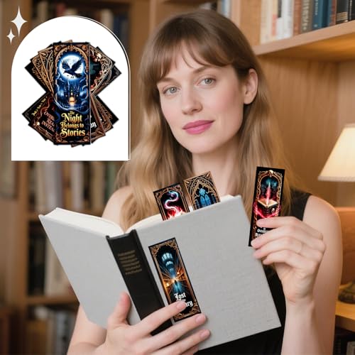 Wxiben Dark Romance Bookmarks Gifts - 100 Pcs Gothic Fantasy Paper Bookmarks Double Sided Tarot Card Skull Book Markers Page Clip Gift for Women Men Teachers Office Book Lovers Bookish Supplies - color: Dark Romance