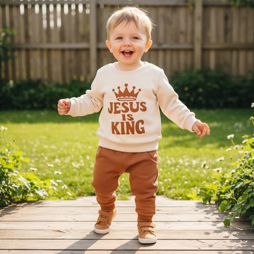 Toddler Baby Boy Christian Outfit Letter Sweatshirt Jogger Pants - size: 18-24 Months