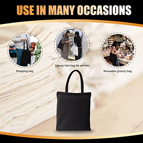 Canvas Zipper Tote Bag, 14"x16", Black, Plain, Zippered, Bulk - color: 1pcs Black, size: 14"x16"