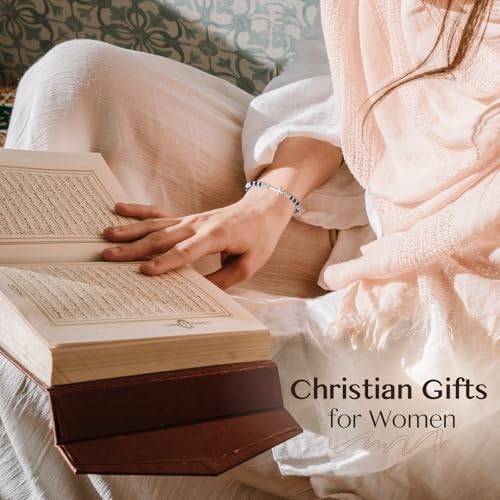 Christian Cross Bracelet for Women: Easter Basket Gifts for Women - Religious Baptism Christmas Mothers Day Gifts for Godmother Mom Daughter Sister Friend Aunt - color: LAZULI-Friend