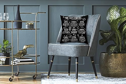 Christian Art Religious Inspirational Gifts God says You are Loved,Fearless,Joyful,Blessed,Strong Jesus Doodle Soft Throw Pillow Case Retro Christian Decor 18X18 Inch - color: 19 Christian