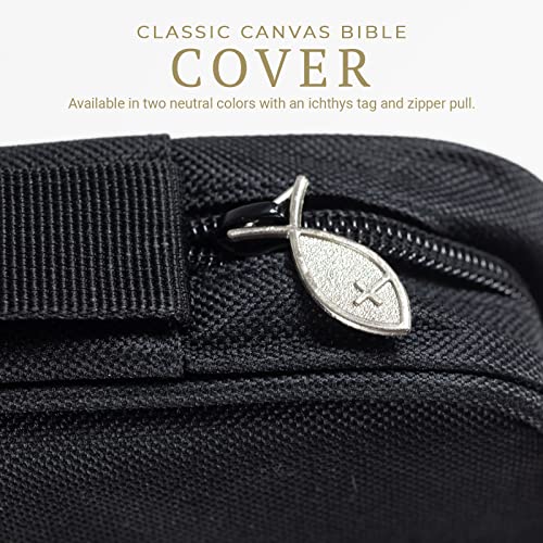 Divinity Boutique, Canvas Bible Case - Black Bible Cover for Men and Women - for Compact, X-Large and XX-Large Books - size: Extra-Large