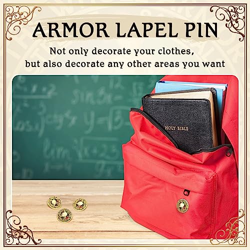 Therwen 32 Pcs Christian Armor of God Lapel Pins Religious Pins Metal Put on The Whole Armor Brooches Gifts for Men Women Collectors Military Church Souvenir