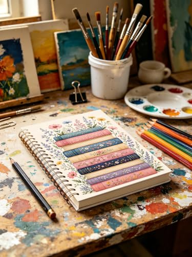 Vintage Floral Books Notebook Gift Book Lover Teacher Coworker - color: Floral Books