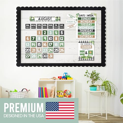 Classroom Calendar Set Bulletin Board Decorations, 98pc School Calendar Set - color: Farmhouse Classic