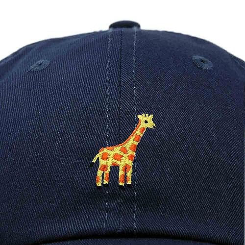 DALIX Giraffe Embroidered Dad Hat Cotton Baseball Cap Women - color: Navy Blue