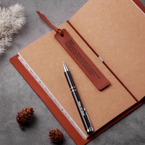 Pastor Gifts, Pastors Appreciation Gifts 7pcs Set For Men, 20oz Tumbler Leather Journal Cards Signs Pen Bookmark for Christian Christmas Birthday Retirement Anniversary - style: Pastor
