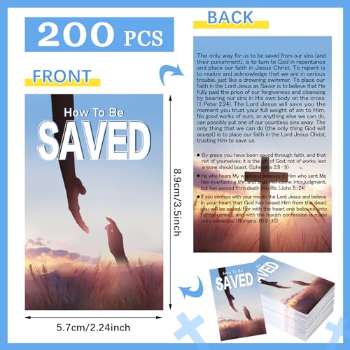 200 Pcs Gospel Tracts Salvation Cards KJV,How to Be Saved - style: How to Be Saved