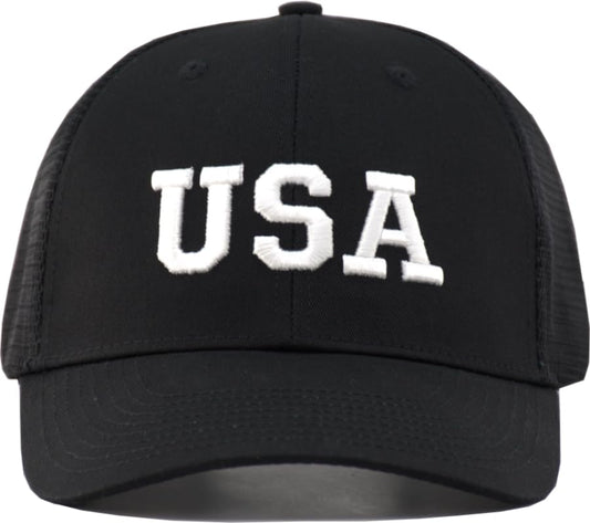 TSSGBL Various Gift Hats for Men - M L XL XXL Big Head Fit, Adjustable Mesh Trucker Ball Cap, Ideal Gifts - color: Black(usa), size: One Size