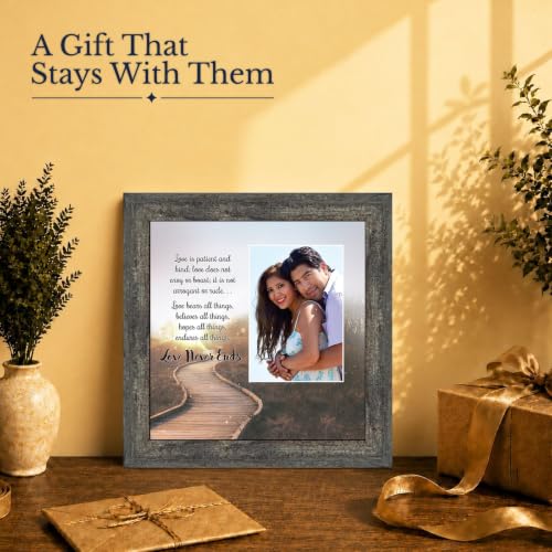 I Corinthians 13 Picture Frame, The Love Chapter Scripture, Christian Wedding Gift, Religious Anniversary Frame, Inspirational Bible Verse, Christian Home Decor, Fits a 4”x6” Photo - color: Barnwood