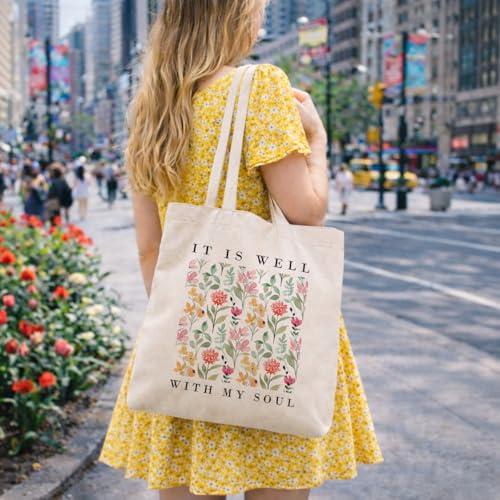 Canvas Tote Bag Christian, Canvas Tote Bag for Women, Reusable Cotton Totes for Grocery, Shopping, Beach & Daily Use - color: Color01