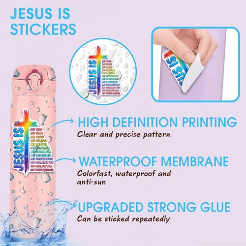 Jesus is My Everything Sticker 3Pcs Decals Vinyl Waterproof Christian Jesus Decor & Party Favors for Laptop, Water Bottle, Skateboard | Non-Repeating Decals, High-Definition Print - color: Jesus is My Everything