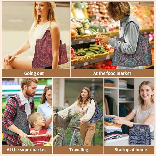 Large Foldable Grocery Bag Set of 3 Reusable Shopping Bags