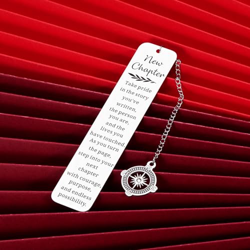 Farewell Moving Away Gifts for Friends, Long Distance Friendship Gifts for Women, Retirement Gift for Woman Boss Teacher Nurse, Going Away Goodbye Gift for Coworker Friends, Compass Bookmark - style: New Chapter Take Pride in