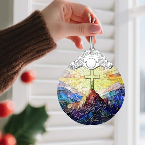 Christian Christmas Decorations - Jesus Home Decor | Cross Christmas Ornaments | Xmas Tree Ornament – Religious Gifts | Christian Gifts | Easter Faith Cross Gift - color: Style 1-cross