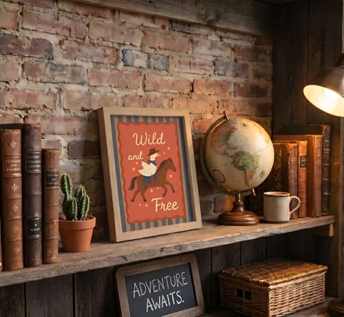 Funny Cowboy Goose Canvas Wall Art Solid Wood Framed 16x24in - color: Cowboy Duck, size: 24"L x 16"W