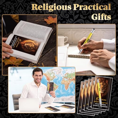 50 Sets Father's Day Religious Gifts Bulk for Church, 6 in 1 Multi Tool Pen with Bible Verse Bookmarks, Christian Gifts for Men, Pastor, Church Visitors, Men of God Appreciation Gift