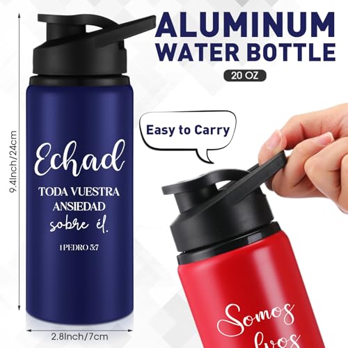 10 Pcs Christian Aluminum Water Bottles, 5 Colors, Spanish - color: 5 Colors, style: Spanish