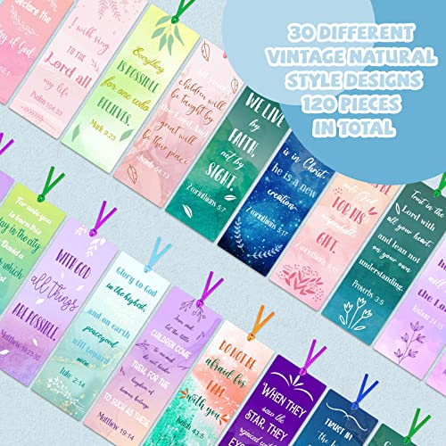 Chinco 120 Pack Christian Bookmarks Watercolor Bible Verse Bookmarks with Scripture Religious Inspirational Quotes Bible Gifts Easter Sunday School Gifts Church Supplies - style: Watercolor Style