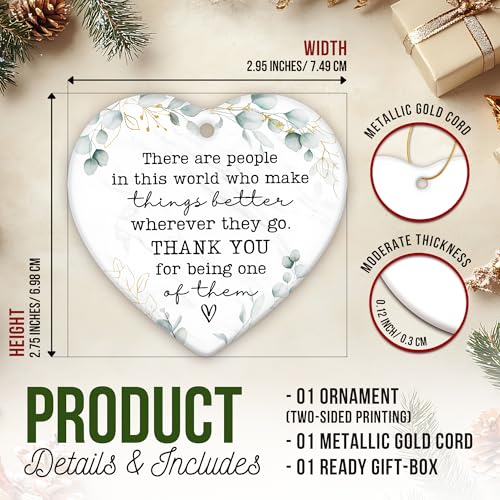 ZAGKOO Thank You Gifts for Women Men - Appreciation Gifts for Teacher, Nurse, Boss, Employee, Friend - Farewell Gift for Coworker - Ceramic Heart Ornament - color: Thank You - There Are People