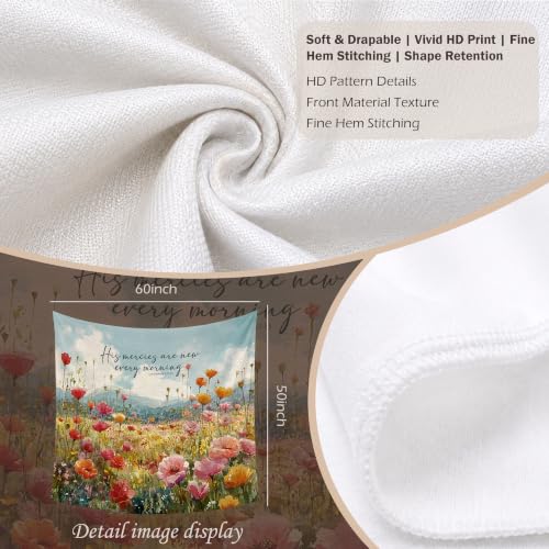 SAMKEIDOI Christian Floral Tapestry Wall Hanging 50x60 Inch - color: SJ-1