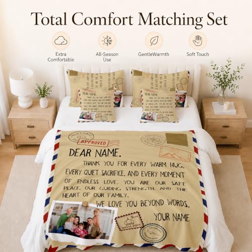 Custom Blanket with Photo for Women, Soft Flannel Throw for Mom Grandma - color: Brown