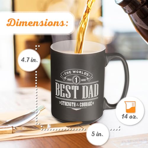 Christian Art Gifts Large Ceramic Coffee & Tea Mug for Dads & Fathers - color: Black/Best Dad