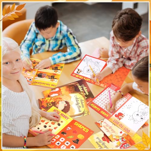 Kosiz 24 Pcs Fall Activity Books for Kids, Party Favors Goodie Bags Bulk - style: Fall