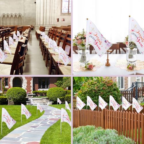 Outus 30 Pcs Jesus Stick Flags Small Christian Flag Jesus Love You Decor - style: Jesus Small Mini