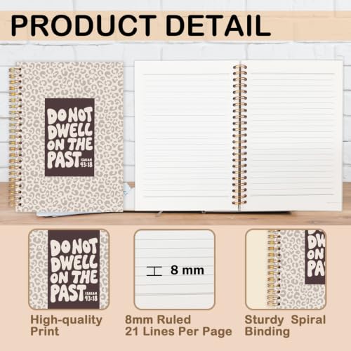 Christian Leopard Print Spiral Notebook for Women Men 5.5x8.3 Inch - color: Christian leopard print