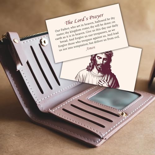 The Lord’s Prayer Wallet Card 30pk 2x3.5” Book Mark Christian Scripture Praying Encouragement Modern Minimalist Matthew 6:9 Disciples Bible Verse