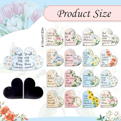 Wxiben 30 Pcs Bible Christian Heart Magnetic Bookmark Book Mark Page Clip - style: Bible Verses