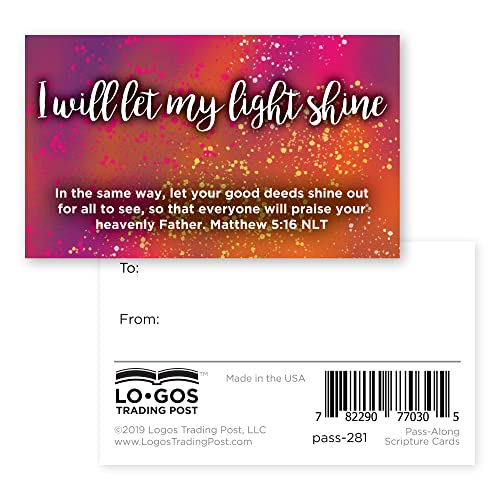 Logos Trading Post My Light Shine Pass It On Scripture Cards, Pack of 25 - color: Matthew 5:16